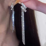 2023 New Fashion Trend Unique Design Elegant Delicate Zircon Tassel Pearl Earrings Women Jewelry Party Premium Gifts Wholesale