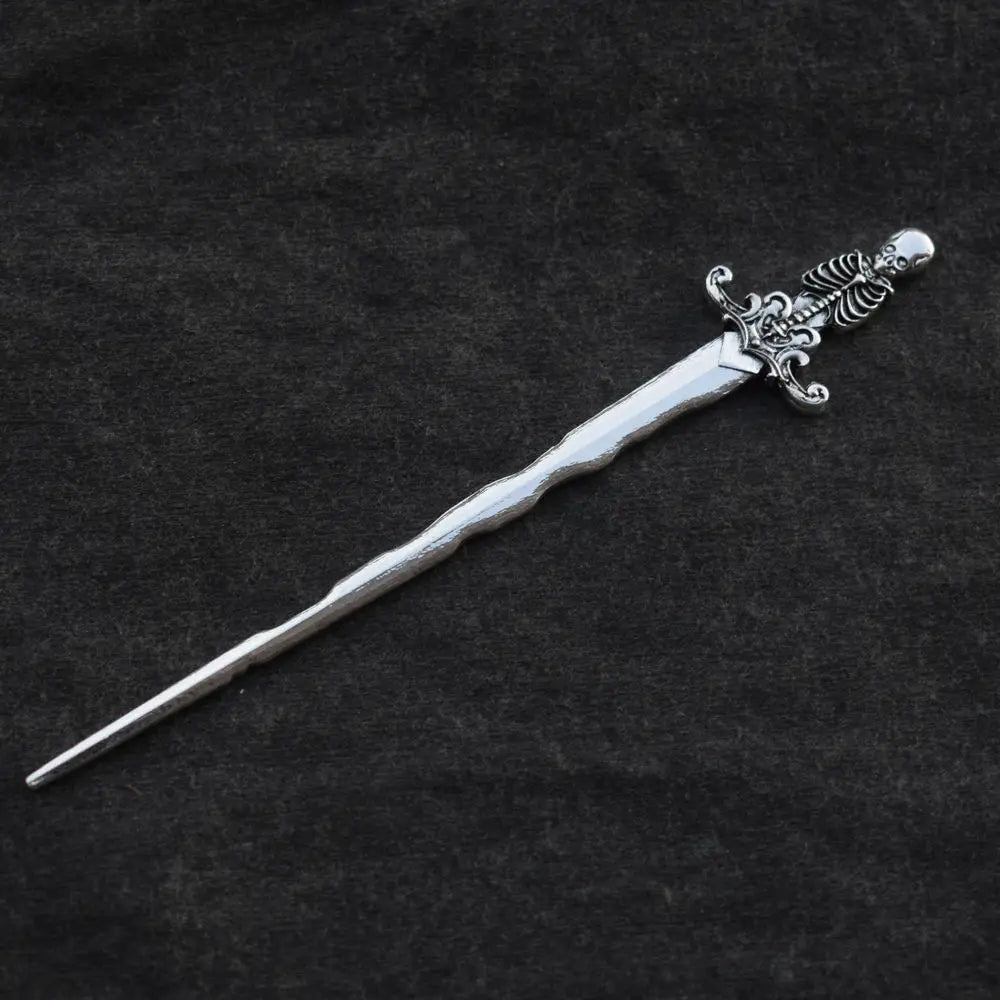 16cm Witch skull Hair Stick  sword woman hair stick Hairpin Amulet Spirit Hair Jewelry For Women