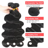 Body Wave Bundles With Closure Brazilian Hair Weave Bundles With Closure Frontal Human Hair Bundles With 4X4 5x5 Lace Closure