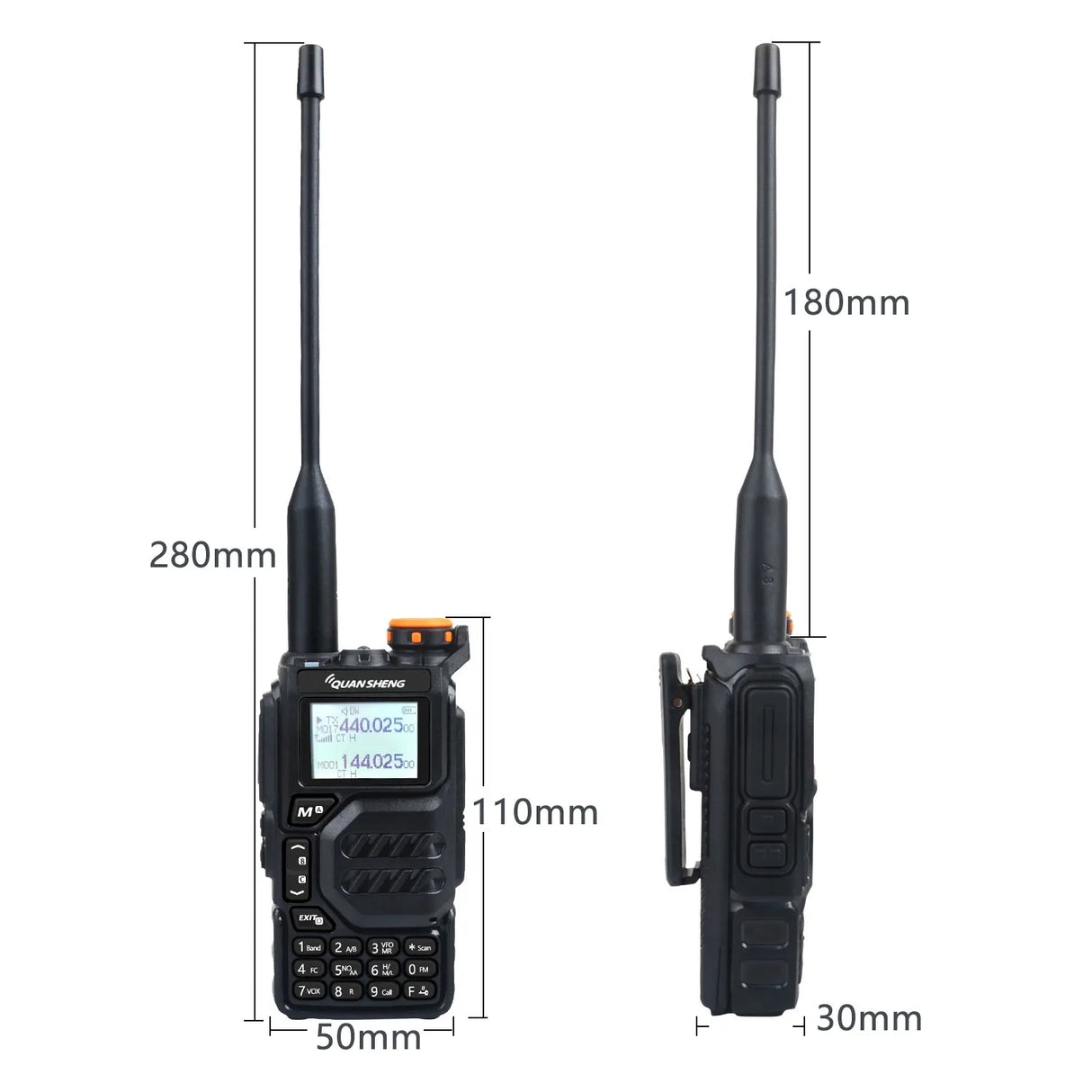 50-600MHz RX Walkie Talkie UV-K5 Quansheng VHFUHF 136-174MHz 400-470MHz RX TX Both DTMF VOX FM Air Band Wireless Freq Copy Radio