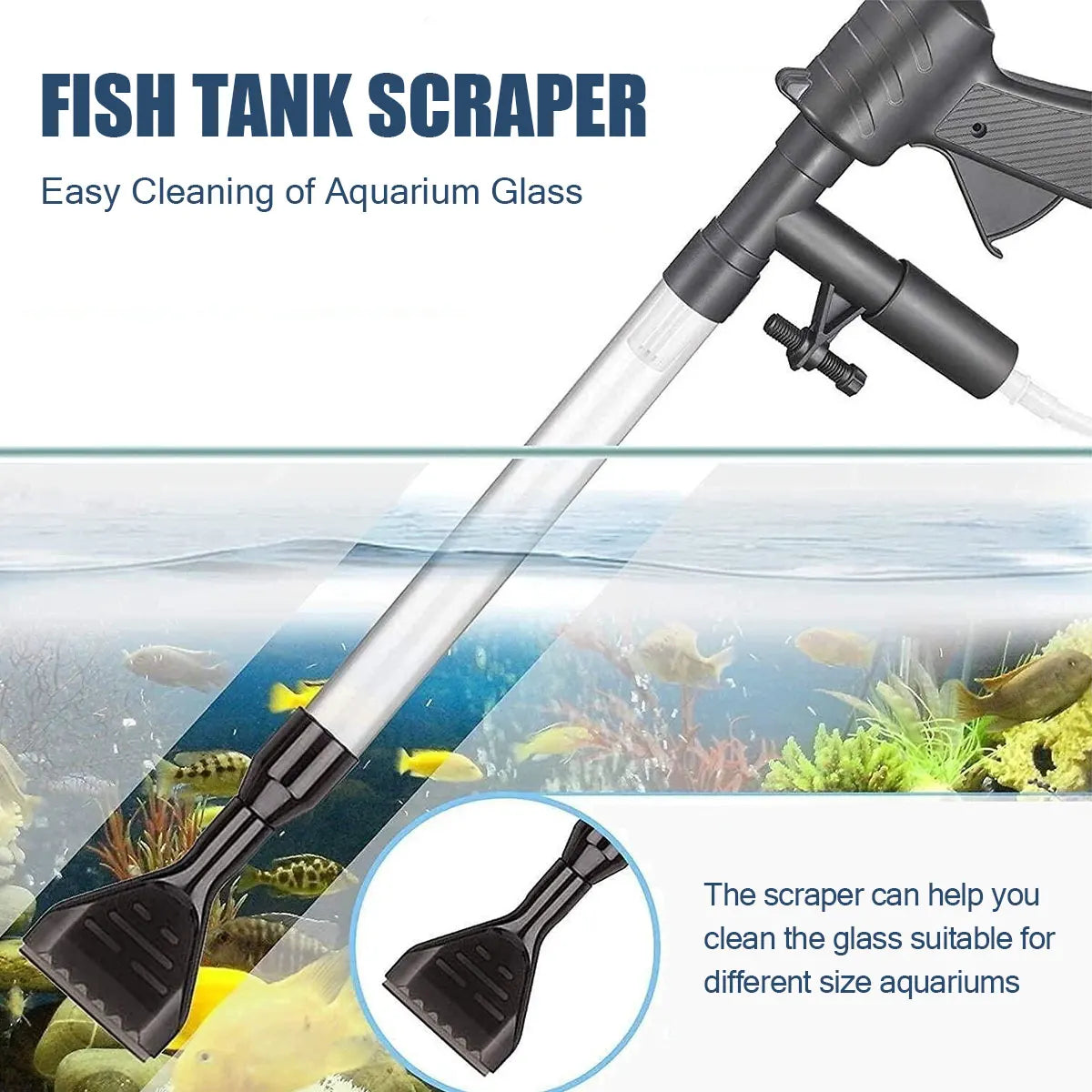 Manual Water Changer Fish Tank Cleaning Tool Aquarium Sand Gravel Cleaner Siphon Principle