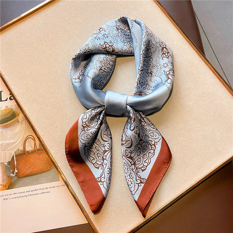 New 70cm Silk Feeling Square Scarf Women Luxury Brand Neck Tie Female Hair Shawl Wraps Headkerchief Hijab Bandana Echarpe 2022