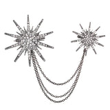 Fashion Star Alloy Rhinestones Women's Snowflake Large Brooch Jewelry Scarf Buckle Women's Tassel Chain Brooch Medal