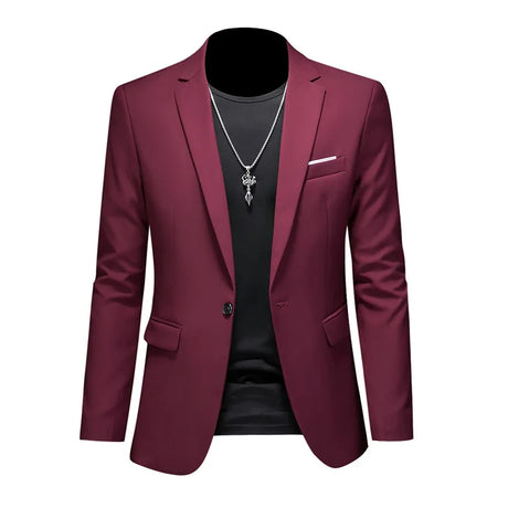 Men Business Casual Blazer Plus Size M-6XL Solid Color Suit Jacket Dress Work Clothes Oversize Coats Male Brand Clothing Tuxedo