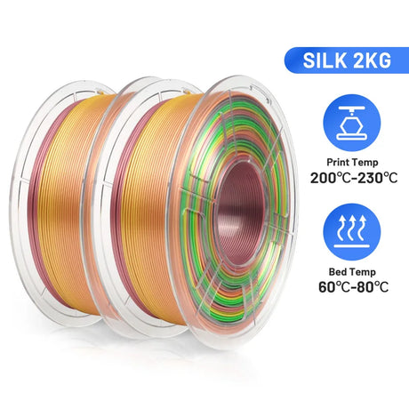 2KG PLA SILK Filament 1.75mm PLA Plus SILK 3D Printer Filament Print-rite CoLiDo High Gloss 3D Printing Materials