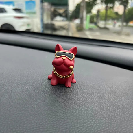 Anime Personality Bulldog Car Interior Decoration Trend Sunglasses Bulldog Auto Center Console Ornaments For Car Accessories