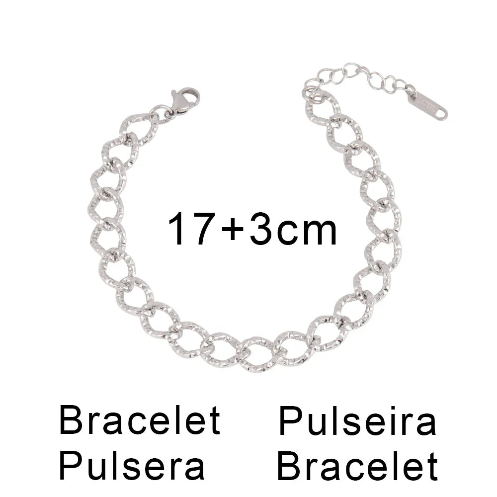 Heart Pendant Stainless Steel Bracelet Women Fashion 316L Bracelets With Beads Exquisite Natural Stone Chain Bracelets For Women