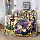 Anime JoJo's Bizarre Adventure Stone Ocean flannel Blanket Throw blanket Warm Sofa bed  children and girls Gift s