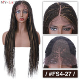 My-Lady 28inch Synthetic Braided Wigs Senegalese Twist Lace Front Wig Knotless Frontal Lace Wigs Braids Hair For African Women