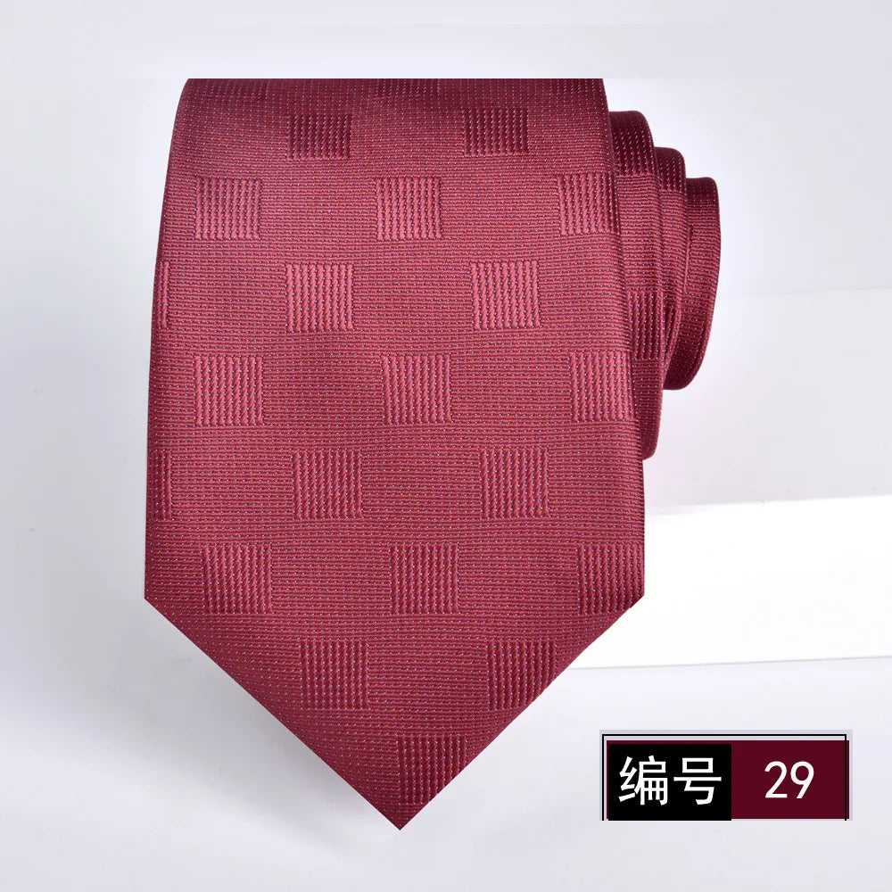 ties for men 2024 Luxury Wine Red Groom Wedding Accessories Dot Stripe gravata 8cm Necktie Kravaty Corbatas De Hombres