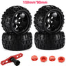 4pcs/pack 1/8 Scale 17mm Hex RC Truck Tires and Wheels Set Glued for Traxxas Maxx Tmaxx E-Revo Revo 3.3, JLB Cheetah Monster