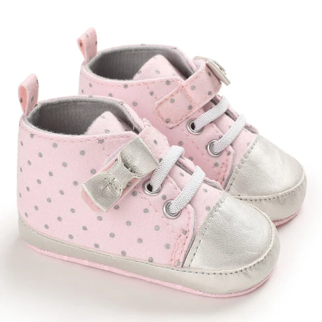 Pink Baby Shoes Princess Fashion Sneakers Infant Toddler Soft sole Anti Slip First Walkers 0-1 year old baby Christening Shoes