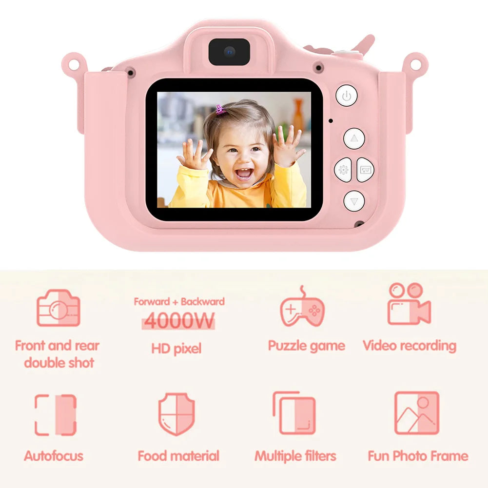 Digital Toy Camera Cute Horse Unicorn X10S Baby Camera Toy 4000W 2.0 IPS Screen Childrens Camera for Kid with 32GB Birthday Gift