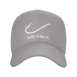 Classic Fishing Just Fish It Baseball Cap for Men Women Breathable Fisherman Dad Hat Performance Snapback Caps Sun Hats