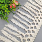 5M Beige Cotton Fringe Lace Ribbon DIY Apparel Sewing Fabric Home Textile Curtain Decor Tape 13CM Wide Handmade Crafts Tassel