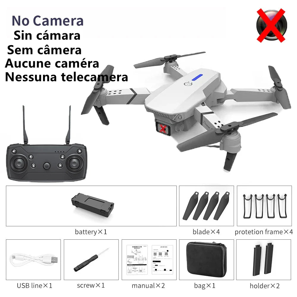 E88 Drone WIFI FPV Wide Angle 4K 1080P HD Camera Height Hold RC Foldable Quadcopter Helicopter Dron Gift Toy