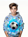 Child Fashion Football 3D Printed Boys Casual Hooded Pullover Long Sleeve Sweatshirt For Spring Autumn Kids Hoodie Tops Clothing