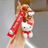 Kawaii Sanrio Hello Kitty Keychain Cartoon Doll Cute Kitty Pvc Key Chain Soft Rubber Car Key Ring Women Bag Pendant Girl Gift