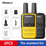 Btoera 2 Pcs Mini Walkie Talkie PMR 446 Portable Two-way Radio Ht PTT Walkie-talkies 5W 16CH UHF 400-470MHz Portable Radio for