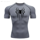 The New Short Sleeve Men's T-Shirt Summer Breathable Quick Dry Sports Top Bodybuilding Track suit Compression Shirt Fitness Men