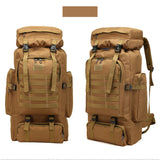 80L Waterproof Camouflage Tactical Backpack Large Capacity Men's Army Backpacks Camping Backpack Outdoor Mountaineering Bag