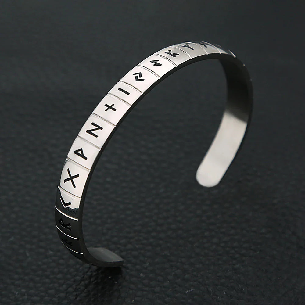 Black Stainless Steel Viking Rune Bracelets For Men Women Retro Viking Tree of Life Bracelet Biker Fashion Jewelry Amulet Gift