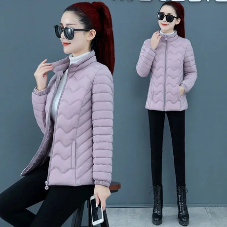 Winter Jacket Women 2023 New Short Parka Jacket Solid Coats Female Cotton Pdded Parkas Lady Thick Slim Outwear Coats for Women