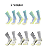 6 Pairs Football Socks Men Women Sports Socks Non-slip Silicone Bottom Soccer Socks Rugby Tennis Volleyball Badminton Socks