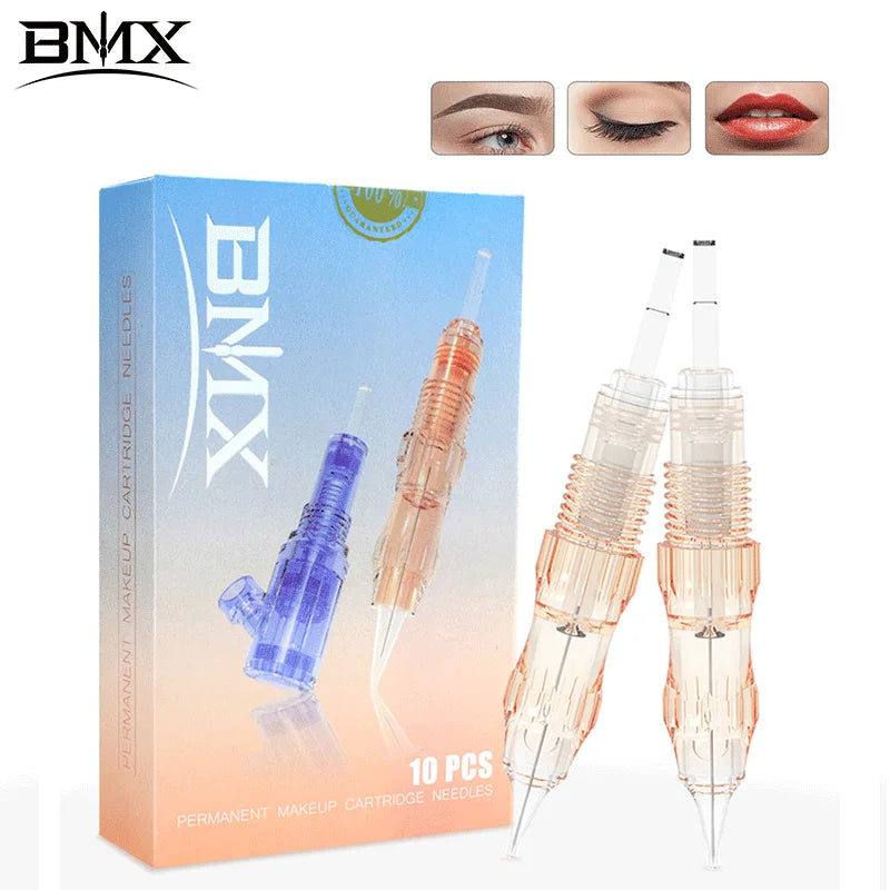 BMX 10PCS PMU Cartridges Tattoo Needles Micropigmentation for p300 Permanent Makeup machine eyebrows eyelinver lips Microblading