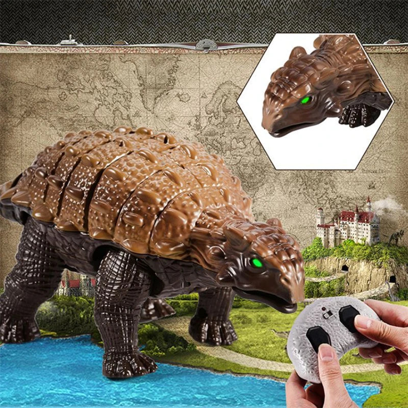 RC Dinosaur Kids Toy Remote Control Dinosaur With Light Electric Toy Radio-Controlled Animal Children Birthday Gift Ankylosaurus