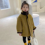 Children's Winter Children's Lamb's Wool Warm Coat Girls Double Wear Tops Baby Splicing Loose Leisure Coat