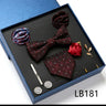 Fashion Men's Tie Gift Box Luxury Brand Necktie Bowtie Pocket Square Brooches Cufflinks Clips Suit For Party Wedding Man Gifts