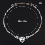 Stonefans Love Heart Waist Chain Jewelry Y2k  Belt for Women Rhinestone Belly Sexy Bikini 2024 Swimsuit Hot Costume Club Party