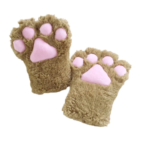 Furry for Cat Paws Gloves Animal Cosplay Costume Lion Bear Padded Mittens