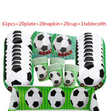 Green Football Birthday Party Decorations Kids Disposable Tableware Set Baby Shower 10-20 People Sport Game Party Decor Supplies