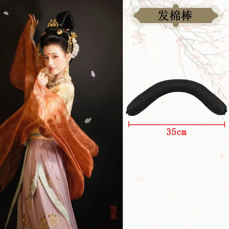 Hanfu Wig Headband Universal Cotton Rod Women Hair bun Lazy Hair Package Hair Pad Hanfu Chinese Style Traditional Headdress