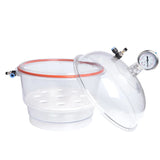 Laboratory Plastic Vacuum Dryer 150mm 250mm 300mm 400mm Vacuum Drying Dish with Double Valves Pressure Gauge