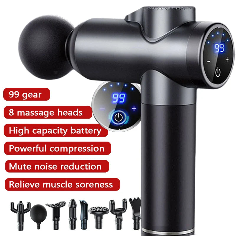 8 Heads Neck and Back Massager Gun the Massage 99 Speed Pain Knee Massage Instrument Body Massagers Professional Muscle Massager