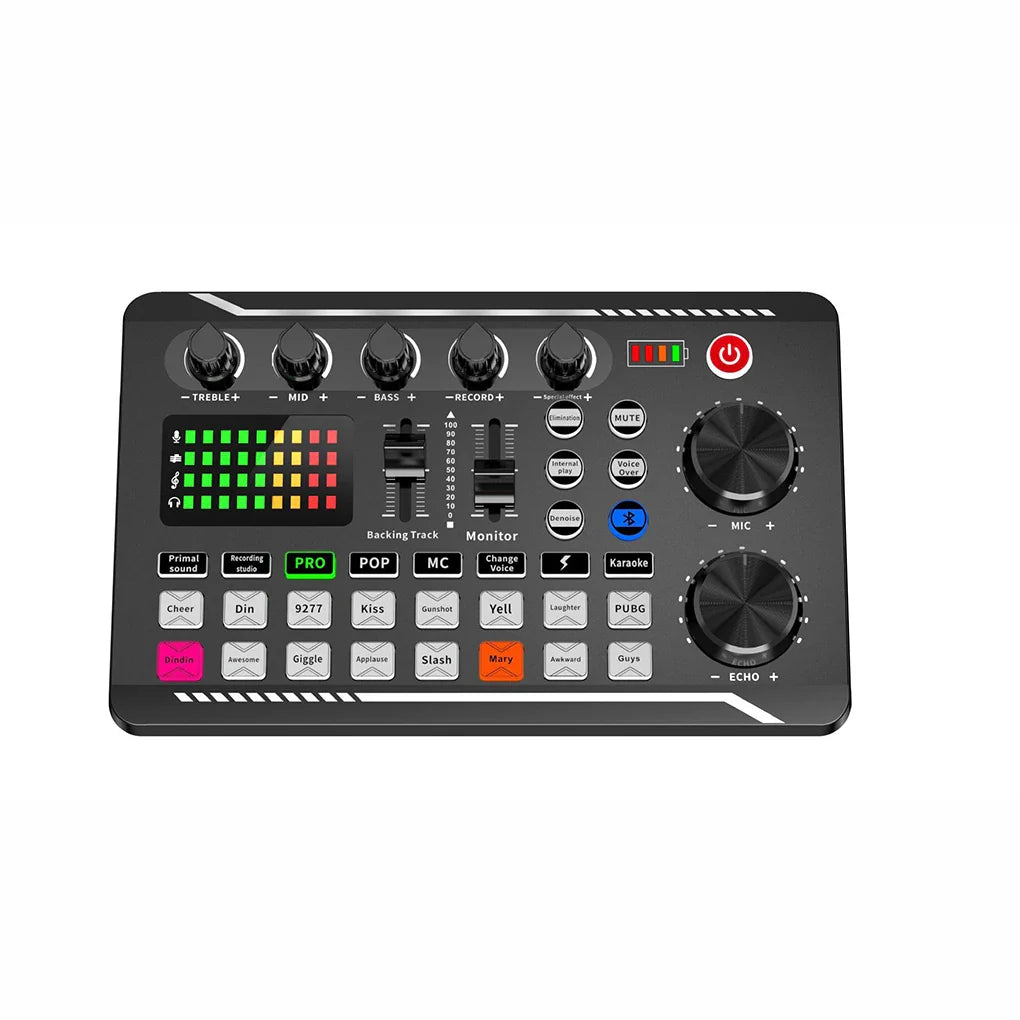 F998 Sound Card Live Cards Computer PC Mixing Console Professional Studio Recording Kit Podcast Accessories Parts