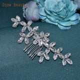 A477 Simple Hair Combs Rhinestone Hairpins Women Clips Wedding Headdress Bridal Hair Accessories Bride Barrette Hair Tiara