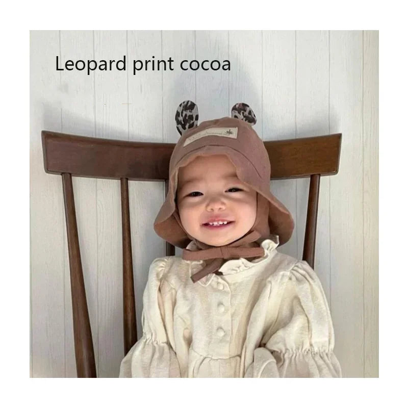 Baby Animal Ears Cute Fisherman Cap Breathable Linen Fetal Hat Kids Fun Squirrel Standing Ear Cotton Linen Sun Hat