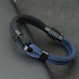 New Bicolor Thread Bracelet For Men Magnet Buckle Concentric Knot Nautical Marine String Braslet Bangle Ukrainian Braclet Joias