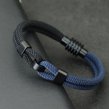 New Bicolor Thread Bracelet For Men Magnet Buckle Concentric Knot Nautical Marine String Braslet Bangle Ukrainian Braclet Joias