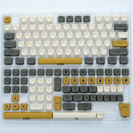 KBDiy KOA Keycaps GMK Soymilk 140 Keys PBT Keycap Similar MOA Japanese Korean Russian Keycap 7u MAC ISO For Mechanical Keyboard