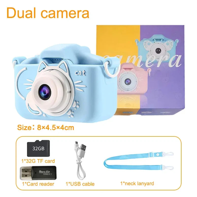 Children's Camera 2 Inch Dual Camera 1080P HD Screen Kids Digital Camera Outdoor Photography Video Mini Educational Toys