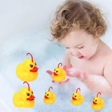 9Pcs/Set Mini Floating Duck Fishing Bath Toy Set Of 1 Fishing Pole And 7 Rubber Ducks for Children Outdoor Pool Shower Toy Gift