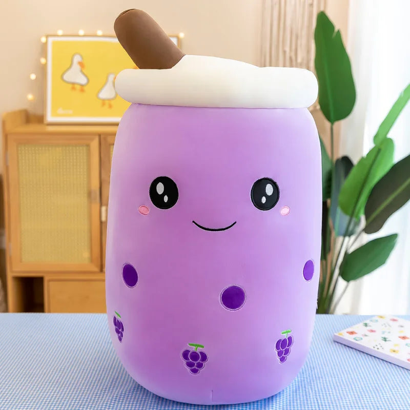 22-70cm Giant Size Bubble Tea Plushies Squishy Milk Tea Boba Pillow Peluche Ice Cream Fruits Juice Drink Bottle Prop Decor Gift