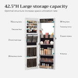 SONGMICS Jewelry Cabinet Armoire, Wall/Door Mount Storage Organizer with Full-Length Frameless Mirror, Lockable Cabinet