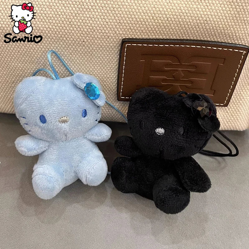 Hello Kitty Plush Toy Kawaii Sanrio Keychain Kuromi Keyring Doll Cinnamoroll Backpack Pendant Plushies Car Key Ring Kid Toy Gift