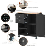 Internal Storage Cabinet Racks Trolley for Dining Room Kitchen Island With Drop-Leaf Countertop Auxiliary Cart With Wheels Home